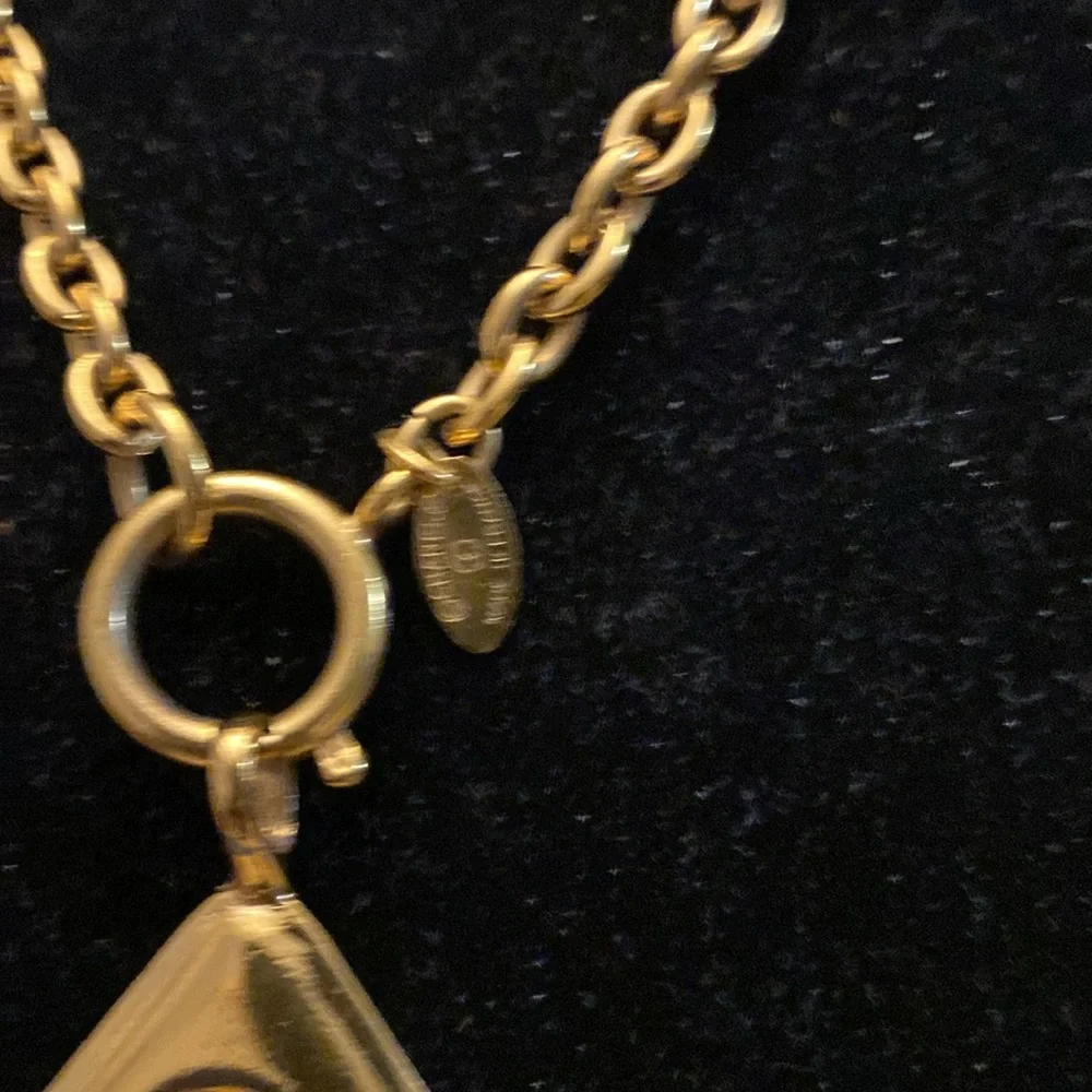 CHANEL Vintage Diamond Shaped Gold Tone/plated Coco Mark Necklace EUC - Has COA